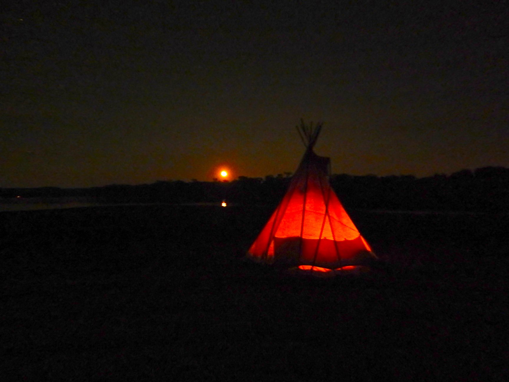Teepee at Moon Rise